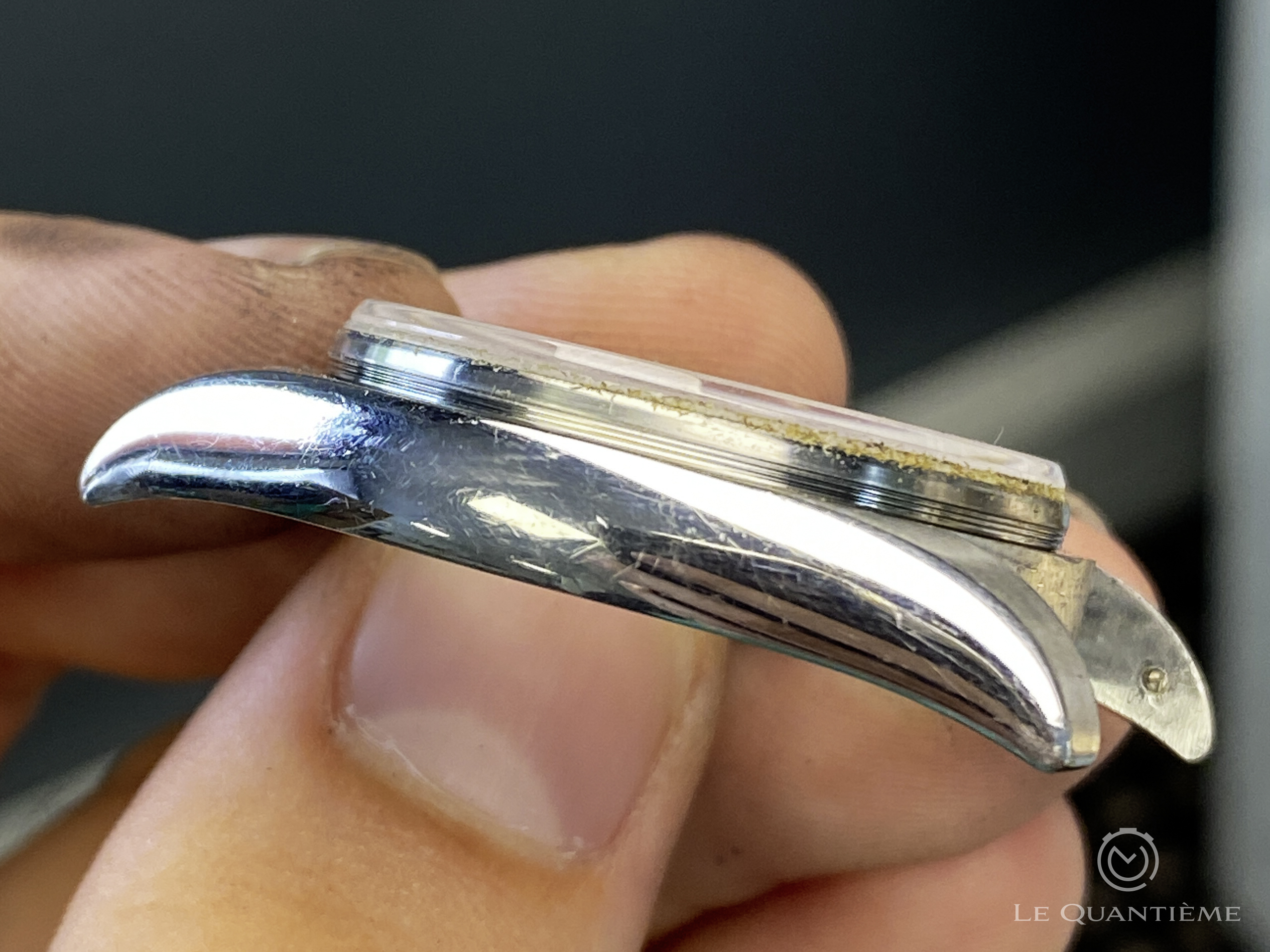 Avant polissage d'un boitier Rolex Air King